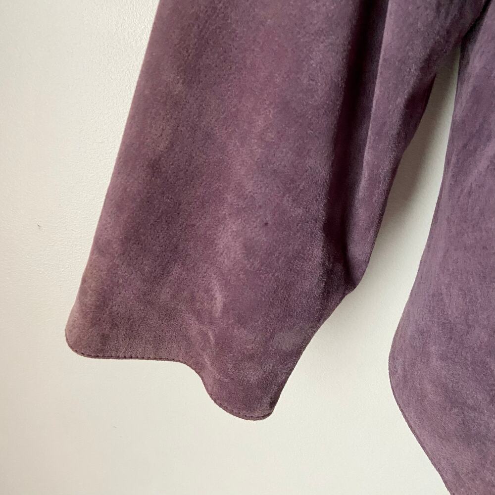 Dialogue Vintage Purple Suede Fringe Jacket - Picture 4 of 8